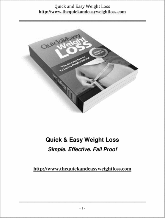 Product picture The Quick and Easy Weight Loss 